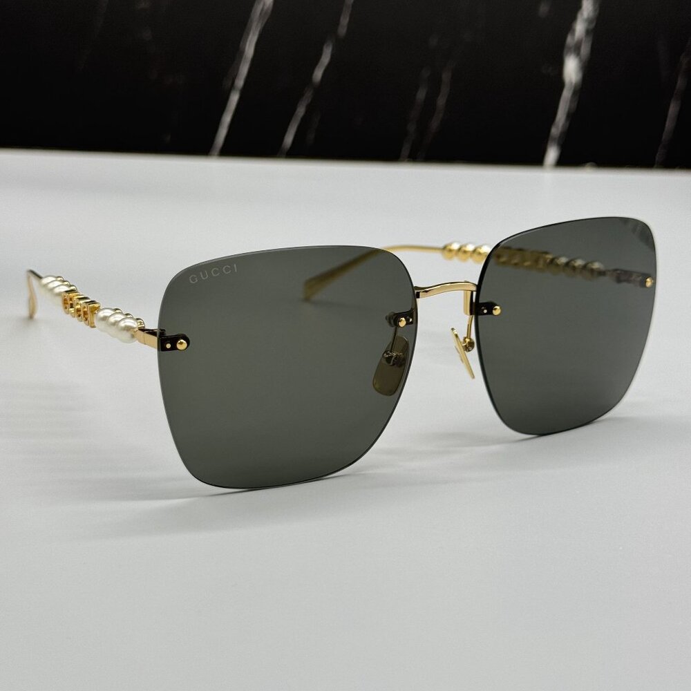 NEW GUCCI SUNGLASSES GOLD GREY WOMEN EYEWEAR GUCCI GG1923SA 001 - Picture 5 of 12